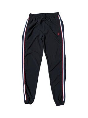 Sz.M*U.S. Polo Assn.*Black & Red/White/Blue Stripe Track Pants Joggers